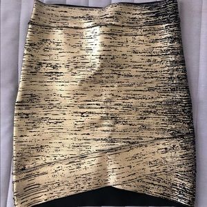 Bcbgmaxazria Gold body-con skirt